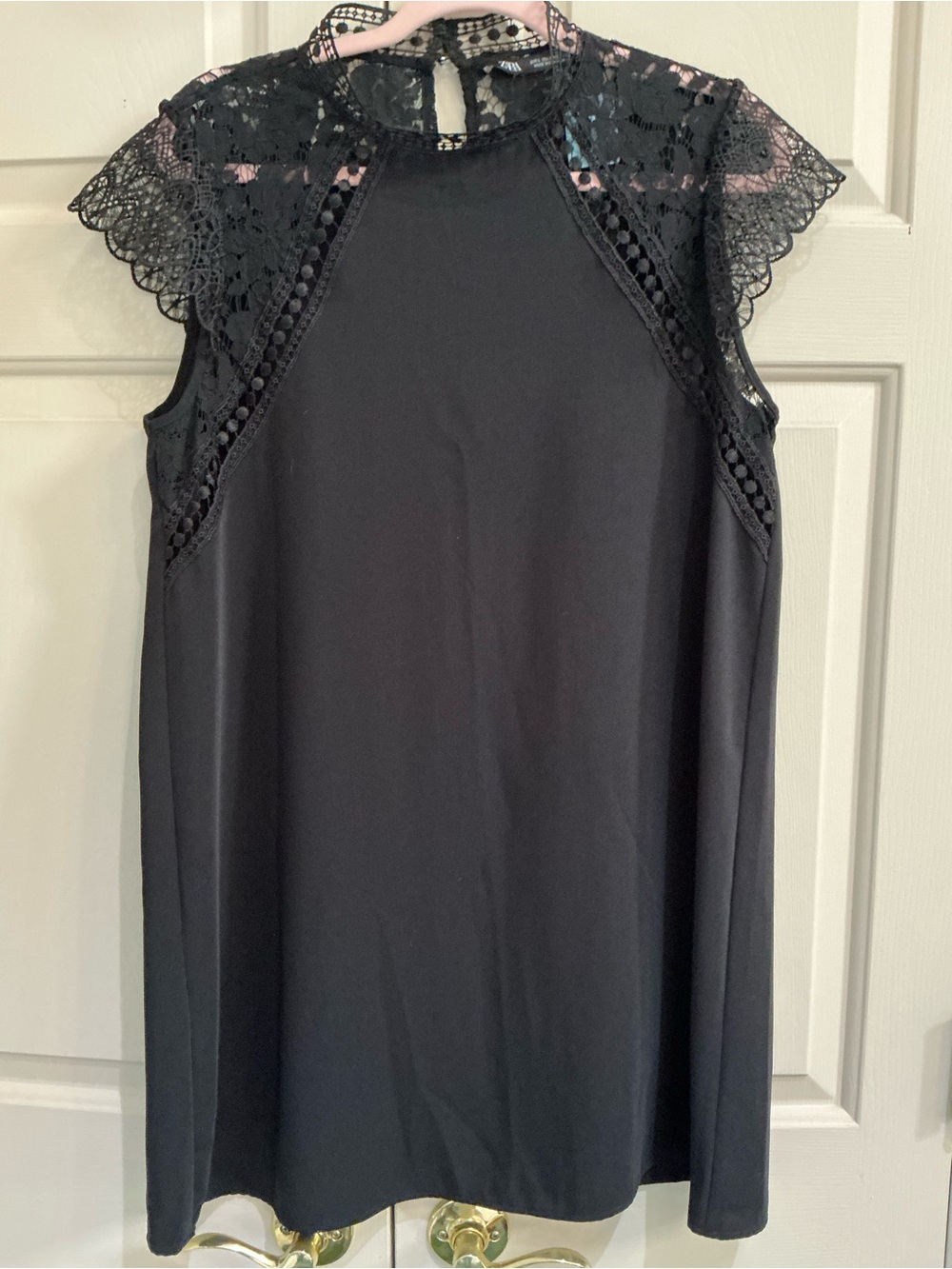 Zara Black Lace-Trim Mini Dress